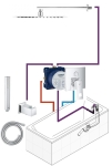 GROHE Eurocube zestaw podtynkowy z deszczownicą 30 SLIM + przelew wannowy