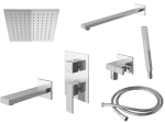 KOHLMAN Excelent  podtynkowy zestaw wannowo-prysznicowy z deszczownicą 20 cm QW211HQ20