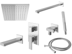 KOHLMAN Excelent  podtynkowy zestaw wannowo-prysznicowy z deszczownicą 25 cm QW211HQ25