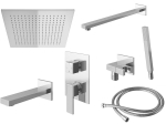 KOHLMAN Excelent  podtynkowy zestaw wannowo-prysznicowy z deszczownicą 40 cm QW211HQ40
