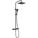Oltens Atran (S) zestaw prysznicowy termostatyczny z deszczownicą kwadratową czarny mat 36501300