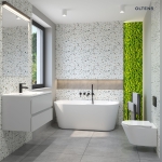 Oltens Delva wanna wolnostojąca przyścienna 150x70 cm akrylowa owalna biała 12018000