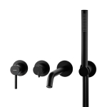 Oltens Molle kompletna bateria wannowo-prysznicowa podtynkowa 4-otworowa czarny mat 34105300