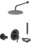Ceraline kompletny prysznicowy zestaw podtynkowy Ideal Standard A6939XG z deszczownicą okrągłą 30 cm czarny mat
