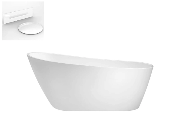 Besco MELODY wolnostojąca wanna akrylowa 150x80 cm + przelew wannowy BAIŁY gratis + dostawa gratis !