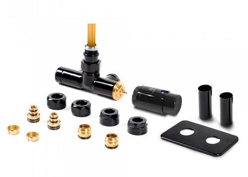 zawór grzejnikowy zestaw zintegrowany termostatyczny z rurka zanurzeniową uninico all in one czarny polysk tgetuniclk9p5 prawy.jpg