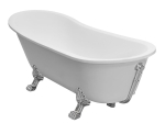 Besco OLAYA wolnostojąca wanna retro biała 160x68 cm nogi chrom dostawa gratis !