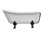 Besco OLAYA wolnostojąca wanna retro biała 160x68 cm nogi czarne + dostawa gratis !