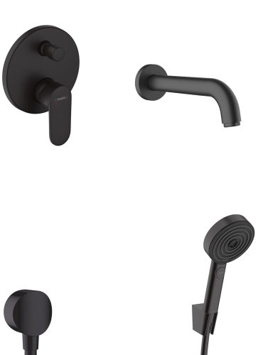 hansgrohe Vernis Blend kompletny wannowy zestaw podtynkowy z wylewką scienną  204 mm