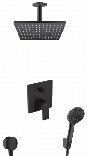 hansgrohe Vernis Shape kompletny prysznicowy zestaw podtynkowy z deszczownicą  prostokątną 230 1 Jet,ramię sufitowe 10 cm