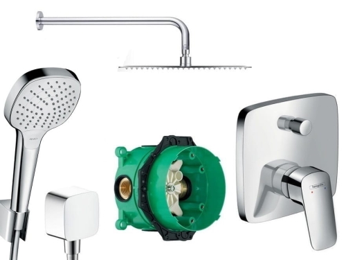 HANSGROHE LOGIS 714005000+ Croma 26425400 zestaw podtynkowy z deszczownicą Ultra Slim 25 cm