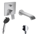 hansgrohe Vivenis kompletny prysznicowy zestaw podtynkowy z wylewką wannową 21 cm chrom połysk