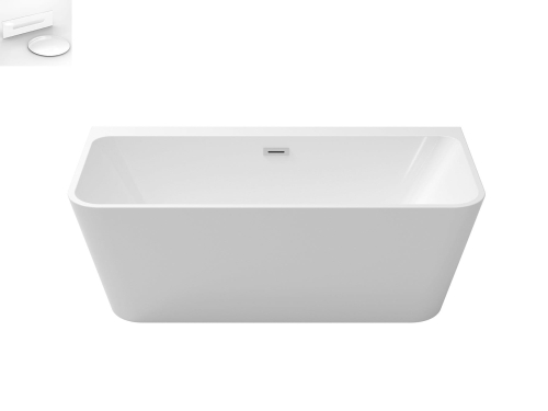 Besco VARYA wolnostojąca przyścienna wanna akrylowa 170x80 cm  przelew wannowy BIAŁY