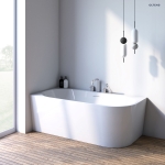 Oltens Hulda wanna wolnostojąca 170x80 cm przyścienna Lewa biały połysk  11005000