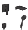 hansgrohe Metropol kompletny wannowy zestaw podtynkowy z wylewką wannową kaskadową czarny mat