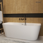 Oltens Delva wanna wolnostojąca przyścienna 170x80 cm akrylowa owalna biała 12019000