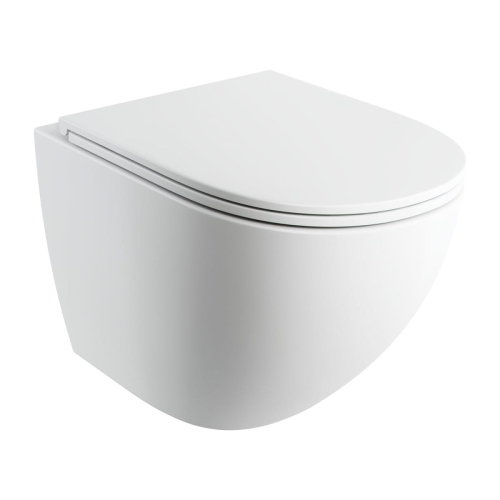 Omnires OTTAWA COMFORT bezkołnierzowa miska toaletowa wisząca z deską wolnoopadającą, 54 x 37 cm Kolor: biały mat
