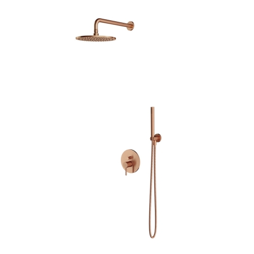 Omnires Y zestaw prysznicowy podtynkowy z deszczownicą ø 25 cm miedź szczotkowana SYSY35CPB