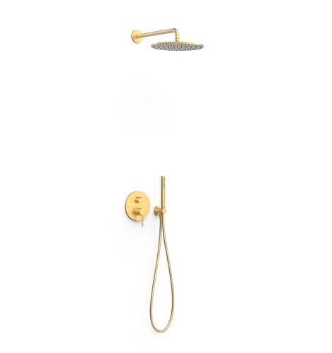 Tres Study Exclusive Zestaw natryskowy z baterią podtynkową Rapid-Box 26228004OM złoty mat