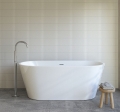 Oltens Yrsa wanna wolnostojąca 160x75 cm owalna akrylowa biała 12023000