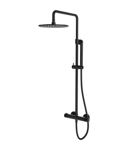 Omnires Contour termostatyczny system prysznicowy z deszczownicą 25 cm antracyt szczotkowany CT8044AT