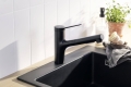 hansgrohe Zesis M 33 bateria kuchenna z wyciąganą wylewką oraz 2 strumieniami czarny mat 74800670