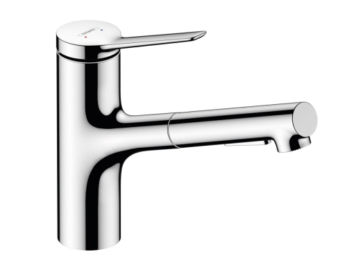 hansgrohe Zesis M 33 bateria kuchenna z wyciąganą wylewką oraz 2 strumieniami chrom połysk 74810000