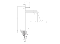 Omnires Y bateria umywalkowa wysoka grafit Y1211GR schemat