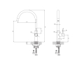 Omnires Y  bateria kuchenna czarna  Y1251BL schemat