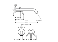 hansgrohe Tecturis S podtynkowa bateria umywalkowa EcoSmart z wylewką 22,5 cm czarny mat 73351670 schemat-73351670