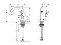 hansgrohe Tecturis S 110 Fine bateria umywalkowa CoolStart EcoSmart z kompletem odpływowym brąz szczotkowany 73320140 schemat
