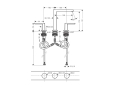 hansgrohe Tecturis E 150 Fine 3-otworowa bateria umywalkowa EcoSmart z kompletem odpływowym czarny mat 73030670 schemat