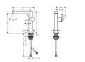 hansgrohe Tecturis E 150 Fine  bateria umywalkowa CoolStart EcoSmart z kompletem  odpływowym czarny mat 73040670 rysunek