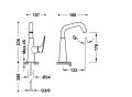 Tres Fuji bateria umywalkowa czarny mat 28144701NM schemat