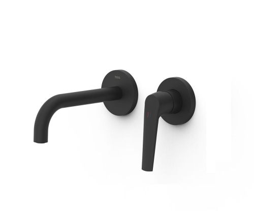 Tres Fuji bateria umywalkowa ścienna el. zewnętrzny czarny mat 28130021NM