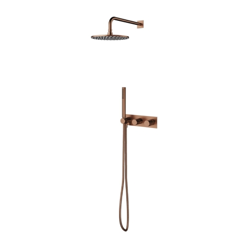 Omnires Contour podtynkowy system prysznicowy z deszczownicą 25 cm miedź szczotkowana SYSCT10CPB