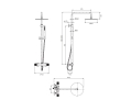 Omnires Contour termostatyczny system prysznicowy z deszczownicą 25 cm miedź szczotkowana CT8044CPB rysunek