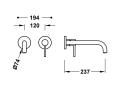 Tres Study Exclusive bateria umywalkowa podtynkowa chrom połysk 26230022 element zewnętrzny schemat