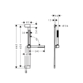 hansgrohe Pulsify S zestaw prysznicowy 100 1 jet EcoSmart z drążkiem 65 cm chrom połysk 24373000 schemat