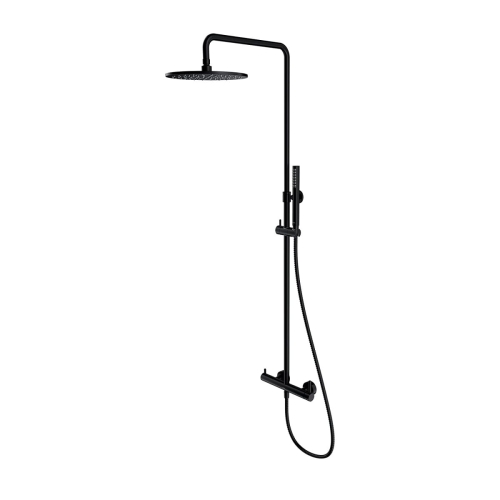 Omnires Y zestaw prysznicowy natynkowy z deszczownicą ø 25 cm czarny Y1244MBL