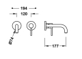 Tres Study Exclusive  bateria umywalkowa  podtynkowa czarny brąz 26230021KMB element zewnetrzny y schemat