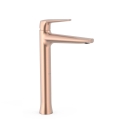 Tres Fuji bateria umywalkowa wysoka XXL do umywalek nablatowych Złoty Różowy Mat 28180301OPM