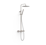 Tres OVER-WALL zestaw baterii termostatycznej naściennej  prysznicowej z deszczownicą okrągłą  30 cm Stal 19039302AC