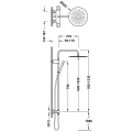Tres OVER-WALL zestaw baterii termostatycznej naściennej prysznicowej z deszczownicą okrągłą 30 cm 24 k Złoty Różowy Mat 19039302OPM   schemat
