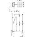 Tres OVER-WALL zestaw baterii termostatycznej naściennej prysznicowej z deszczownicą kwadratową 30 cm Chrom Połysk 19039307 schemat