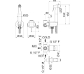 Vema Tiber Steel podtynkowa bateria bidetowa Inox stal nierdzewna V17405 schemat