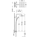 Tres OVER-WALL zestaw baterii termostatycznej naściennej prysznicowej z deszczownicą kwadratową 30 cm Stal 19038702AC schemat