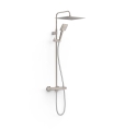 Tres OVER-WALL zestaw baterii termostatycznej naściennej prysznicowej z deszczownicą kwadratową 30 cm Stal 19038702AC