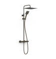 Tres OVER-WALL zestaw baterii termostatycznej naściennej prysznicowej z deszczownicą kwadratową 30 cm Czarny Brąz 19038702KMB
