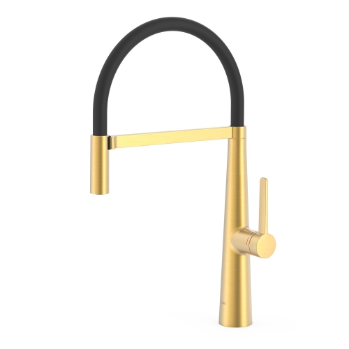 tres-bateria-kucTres bateria Kuchenna z Elastyczną Wylewką 23048702OM Złoty Mat